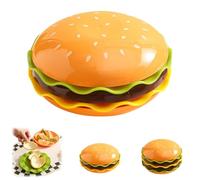 Stackable Burger Plate Set,5-Piece Novelty Multi-Layer Creative Burger Dinnerware,Multi-Purpose Cute Hamburg Style Dessert Plates & Snack Bowls for BBQ,Party & Appetizers (5-Piece)