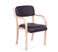Stackable Dining Chair with Armrests Modern PU Leather Accent Chair Stylish Wooden Frame Ideal for Guest Rooms Clubs and Offices - Comfortable & Chic Design