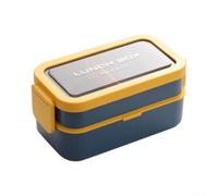 Stackable Lunch Box 2-Tier Leak-Proof Plastic(Blue)