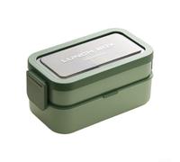 Stackable Lunch Box 2-Tier Leak-Proof Plastic(Green)