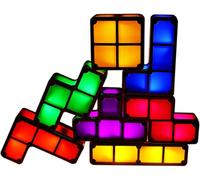 Stackable Night Light For Kids Led 7 Colors Puzzle 3D Night Light Induction Interlocking Desk Lamp Diy Tangram Light Blocks Puzzle Lamp For Kids Room Usb