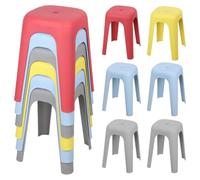 Stackable Plastic Stools 17 inch Nesting Chairs Backless Seat for Home Office School Party Dining Room Living Room Adults Students Kids 6pcs