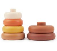 Stackable Silicone Chocolate Bliss-RingsBaby PyramidSensory Toy 6 MonthsSilicone Cube Game