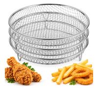 Stackable Stainless Steel Air Fryer Rack, 7.8in Grill Stand (Style-A) | Raised Mesh Design, 20 cm Round Size, 4.5 cm Height, Air Fryer Grill Rack for Cooking, Roasting And Cooling