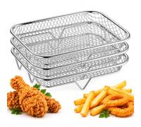 Stackable Stainless Steel Air Fryer Rack, 7.8in Grill Stand (Style-C) | Raised Mesh Design, 20 cm Round Size, 4.5 cm Height, Air Fryer Grill Rack for Cooking, Roasting And Cooling