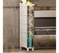 Stackable Storage DrawersSlim Tall Cabinet for Bathroom 3/4/5 Levels Side Nizer with Plastic Drawers and Wheels Narrow Comfort Tower Storage Solution