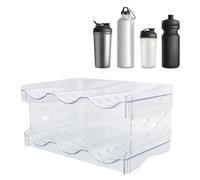 Stackable Water Bottle Organizer, Layer Transparent Plastic Desktop Cup Storage Rack for Kitchen Cabinet (3 Bottles per Shelf)