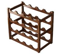 Stackable Wine Rack - Wooden Bottle Organizer, 4 Level Storage Shelf, Counter Display Stand Beverage Collection Holder, Home Bar Cabinet Pantry Cellar Tabletop Arrangement Solution For Living Space