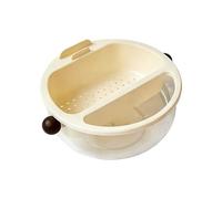 Stackäble Şnåck Bowl Set, Tiered Fruit Änd Snack Ořganizer With Lid And Handle, Built-In Drainêr For Kitchen, Party, Travel, Añd Picnic Use, Leak-Prooƒ Portâɓle Stoŕağe For Produce Ańd Snacks