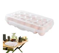 Stacked Fridge Egg Holder - 32 Slot Refrigerator Bin, Clear Protective Organizer | Opening Storage Case For Countertop Camping Apartments Household Kitchens Reusable Meal Preparation Hubs