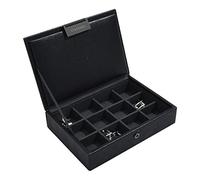 Stackers Mini boîte à Boutons de Manchette avec Couvercle en Noir