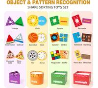 Stacking and Sorting Baby Toy,Wooden Montessori Toy with 4 Box Shapes & 24 Building Blocks,Educational Montessori Games for Children,Learning Shapes Toy Gift for Baby