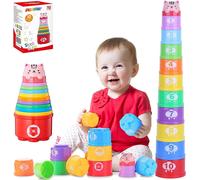 Stacking Cube Toy For Babies 1 Year With Numbers,Letters,Patterns,Educational Toy For Boys And Girls,Gifts 6,9,12,24 Months