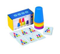 Stacking Cups - Rainbow Cup Tower Stacker for Early Education | Play and Learn Numbers Activity Toy Kids Boys Girls Set, Nesting Bathtub Water Beach Pail Sand Building Block Sorter