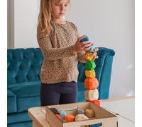 Stacking Stones,Montessori Games 3 Years+,Building Set,Baby Motor Skills Module,Learning to Count and Colour Sorting ¿ 25 Wooden Balance Blocks