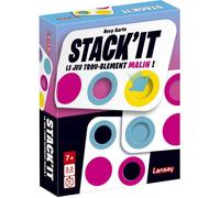 Lansay | Stack’IT - Jeu de Cartes Tactique et Logique pour Toute la Famille | Associe Couleurs et Trous Perforés | Réflexion, Observation et Stratégie | 2 à 6 Joueurs | Dès 7 Ans | Format Compact