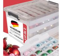 Stackmeister Boîte de rangement pour boules de Noël, lot de 2