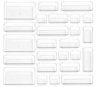 Stackzy Lot de 25 organiseurs de tiroir à couverts,Plateau à ustensiles pour tiroirs,Rangement et organisation de la cuisine,Rangement compact pour maquillage pour chambre à coucher
