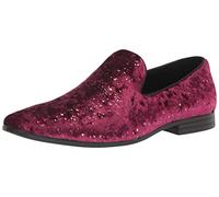 Stacy Adams Homme Stellar Glitter Slip on Loafer Mocassin, Bordeaux, 44.5 EU