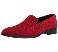 Stacy Adams Mocassins Saunders en Velours pour Homme, Rouge, 41 1/3 EU
