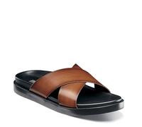 Stacy Adams Montel Mules pour homme avec sangle croisée Sandales coulissantes, cognac, 47 EU