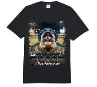 Stade de Baseball avec Raton Laveur sur Le Devant du Fauteuil I Live Here Now Comfort Colors Adult Heavyweight T-Shirt