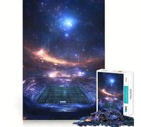 Stade de Football Flottant dans l'immensité de l'espace Puzzle de 1000 pièces pour Adultes Jeu de réflexion et de détente Découpe de précision Cadeau élégant (50x75cm)