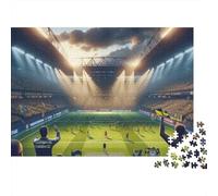 Stade de Football Puzzle 1000 Pièces pour Adultes Jeu de Puzzle 1000 Pièces Match Nocturne Détente Famille Cadeau 52x38cm/1000pcs