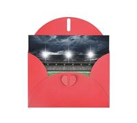 Stade Football Satdium Field Light Night Pearl Paper Carte de vœux de vacances avec enveloppes Mariage Fête Anniversaire Invitations Souhaits