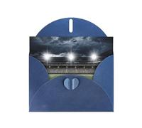 Stade Football Satdium Field Light Night Pearl Paper Carte de vœux de vacances avec enveloppes Mariage Fête Anniversaire Invitations Souhaits