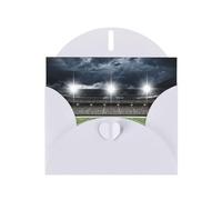 Stade Football Satdium Field Light Night Pearl Paper Carte de vœux de vacances avec enveloppes Mariage Fête Anniversaire Invitations Souhaits