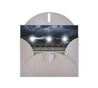 Stade Football Satdium Field Light Night Pearl Paper Carte de vœux de vacances avec enveloppes Mariage Fête Anniversaire Invitations Souhaits