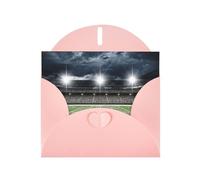 Stade Football Satdium Field Light Night Pearl Paper Carte de vœux de vacances avec enveloppes Mariage Fête Anniversaire Invitations Souhaits