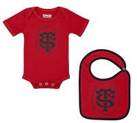 STADE TOULOUSAIN Body Bavoir bébé Toulouse - Collection Officielle Rugby - 9 Mois