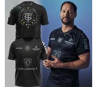 Stade Toulousain Maillot T-Shirt Rugby, Modele: Noir, Taille: Au Choix
