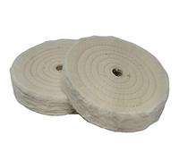 Stadea Lot de 2 roues de polissage BFC101K pour meuleuse d'établi 15,2 cm | Qualité professionnelle extra épaisse (90 plis) Chiffon blanc super doux avec trou de 1,27 cm