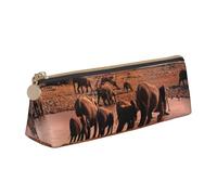 Stadium Before Match Night Trousse à crayons triangulaire et pochette à cosmétiques, organiseur à fermeture éclair en cuir PVC pour l'école, le bureau, les voyages, Vie sauvage, One Size, Cartable