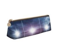 Stadium Before Match Night Trousse à crayons triangulaire et pochette à cosmétiques, organiseur à fermeture éclair en cuir PVC pour l'école, le bureau, les voyages, Stadium Before Match Night, One