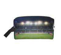 Stadium Football Satdium Field Light Night Printed Cosmetic Case with Handle Lightweight Compact Storage for Makeup, Toiletries & Gadgets, Make Up Organizer for Travel School Work, blanc, Taille