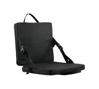 Stadium Seat Cushion with Back Support, Folding Padded Seat， Bleacher Cushion for Sports Events Soccer Field Beach Backyard Picnic Hiking (Black)