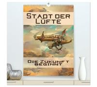 Stadt der Lüfte, die Zukunft beginnt (hochwertiger Premium Wandkalender 2026 DIN A2 hoch), Kunstdruck in Hochglanz: Stadt der Lüfte - Die Zukunft beginnt