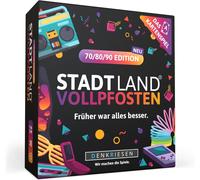 Stadt Land Vollpfosten® Le Jeu De Cartes-Édition 70/80/90-À Partir De 8 Ans-3 À 6 Joueurs-Jeu Familial-Jeu De Fête