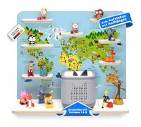 stadtecken Étagère en Bois Compatible avec Toniebox 2 I Convient pour Environ 50 Tonies I Rangement Parfait dans la Chambre d'enfant I Étagère à Poser ou à Suspendre (Atlas 2, Grand)