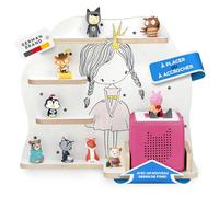 stadtecken étagère en Bois I Convient pour la Toniebox et Tonies I Rangement Parfait pour Tonie dans la Chambre des Enfants I À Monter ou à Suspendre (Princesse, avec Fond étroit)