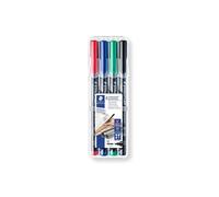 Staedtler Lumocolor permanent M DRY SAFE 317 WP4 Marqueur permanent rouge, bleu, vert, noir résiste à l'eau: oui