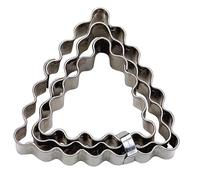 Staedter 3 pièces ondulés du Pont de Triangle Cutter Lot, Argent, 4/5/6 cm