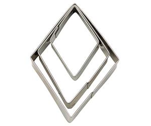 Staedter 3 pièces Rhombus terrasse avec Ensemble de Coupe Lisse, Argent, 3/5/7 cm