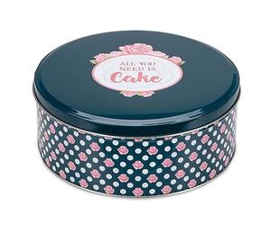Städter 710085 All You need is Cake Boîte à pâtisserie en tôle blanche