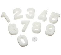 Städter 910904 Mini Chiffres de Bougies Set, 10 pièces, Blanc