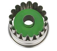 Städter 954381 Welser de ringerl découpoirs avec éjecteurs, Petit, Acier Inoxydable, Argenté/Vert, 4 x 4 x 4 cm